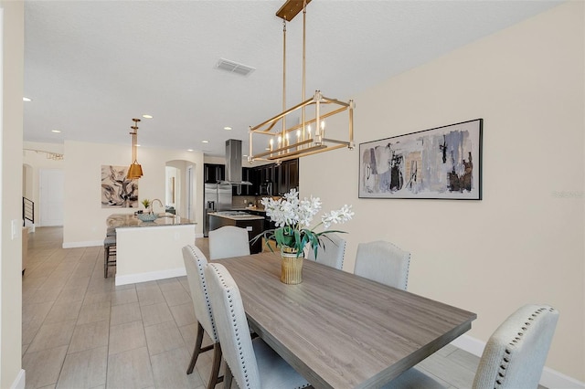 dining area with sink