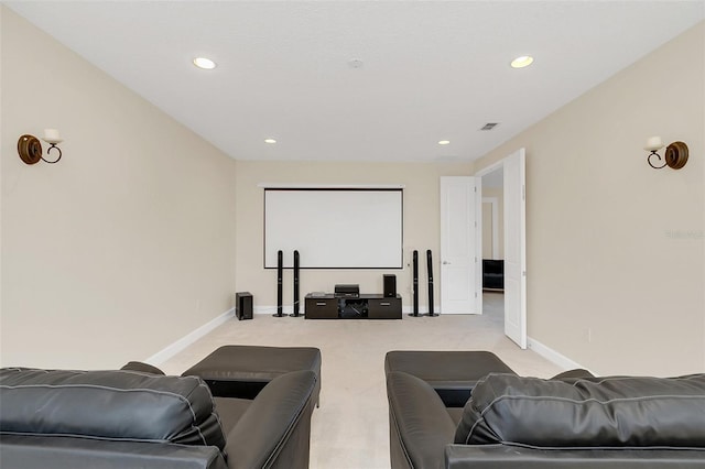 view of carpeted home theater