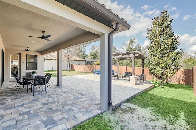 view of patio / terrace with ceiling fan