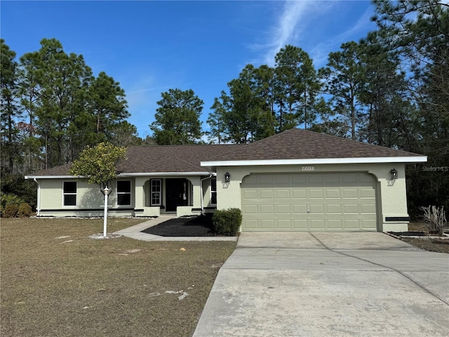 single story home featuring a garage