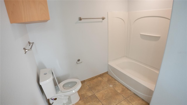 bathroom featuring toilet and tile patterned flooring