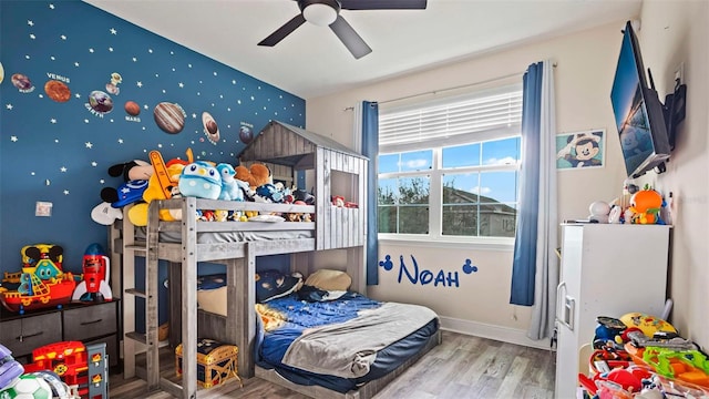 bedroom with wood-type flooring