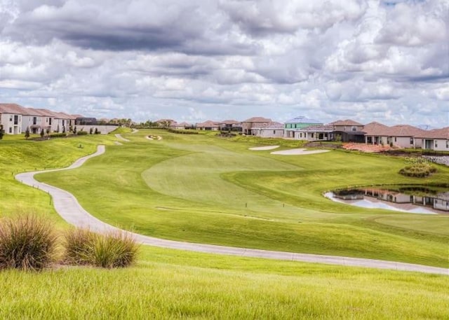 view of home's community with a lawn