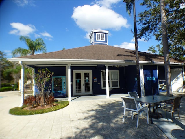 back of house with a patio area and french doors