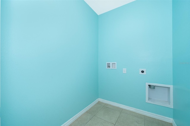 laundry area with washer hookup, hookup for an electric dryer, and light tile patterned flooring