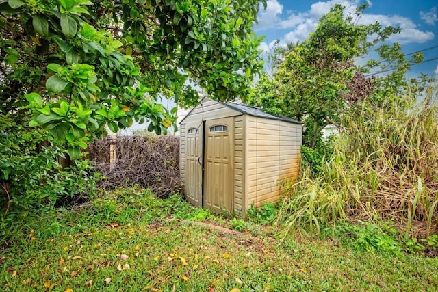 view of shed