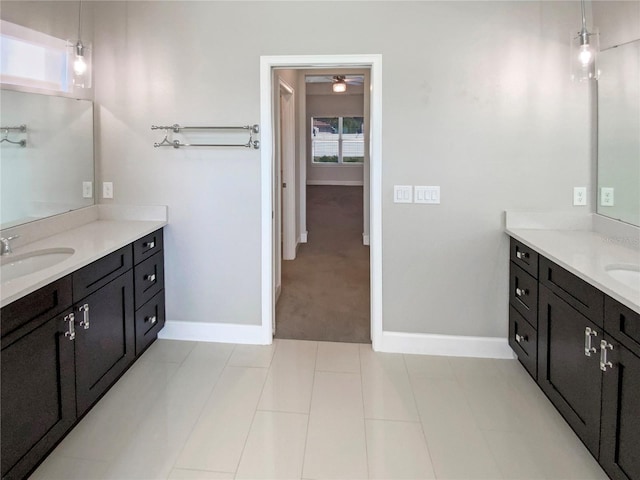 bathroom featuring vanity and tile patterned floors