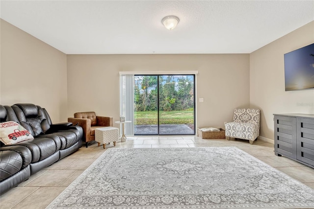 view of tiled living room