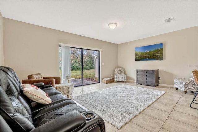 view of tiled living room