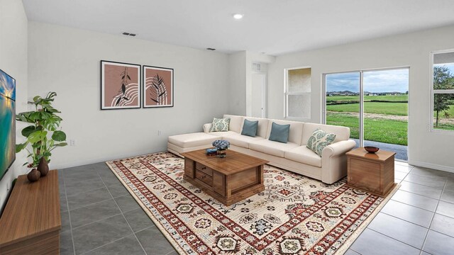 8600 Bridgeport Bay Cir, Mount Dora, FL 32757 - living room with tile patterned flooring