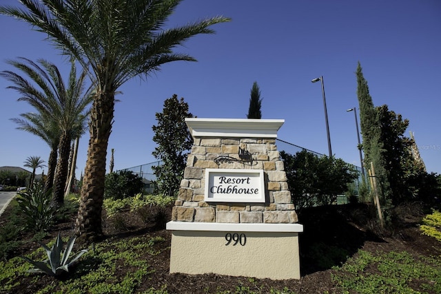 view of community sign