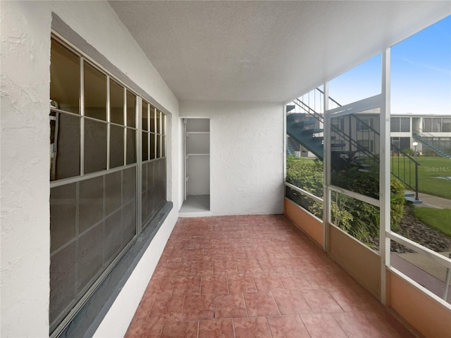 view of unfurnished sunroom