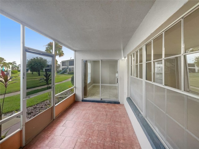 view of unfurnished sunroom