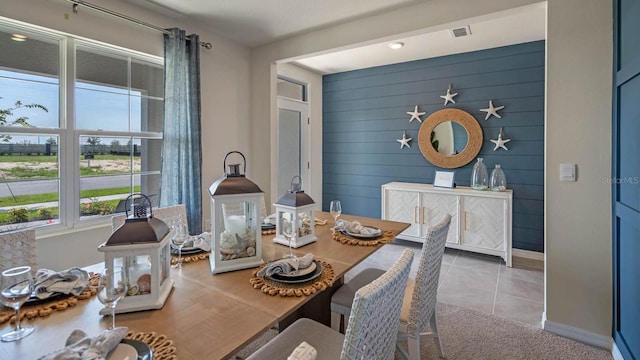 view of tiled dining room