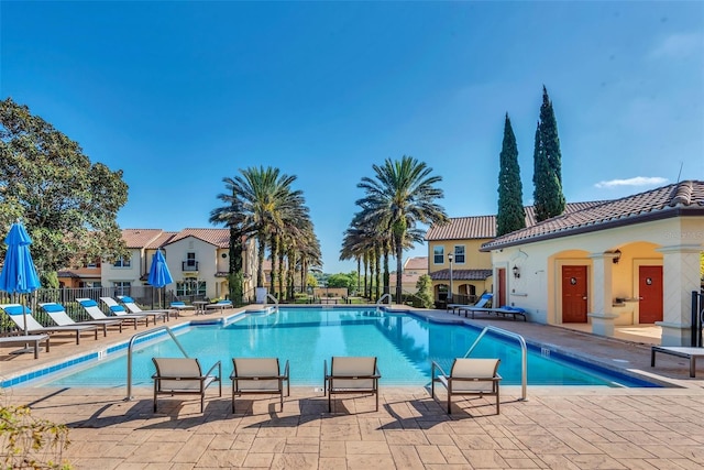 view of pool with a patio area