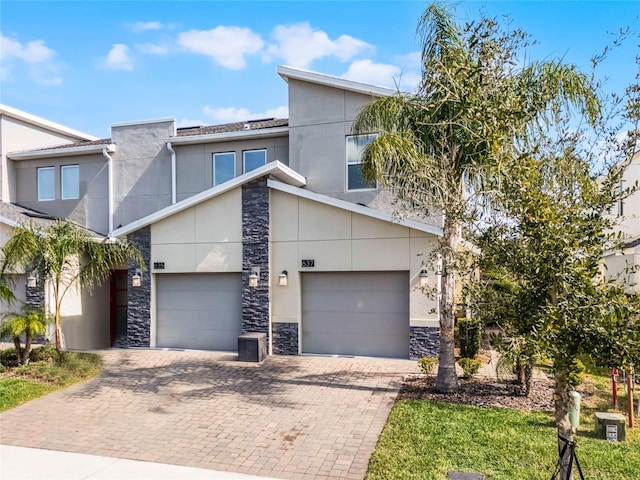 view of front of home with a garage