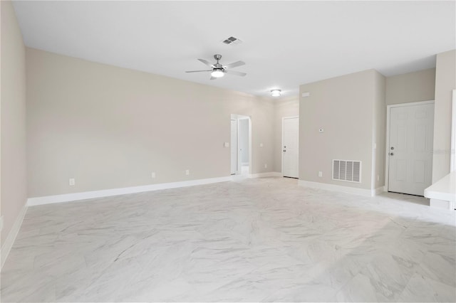 empty room with ceiling fan