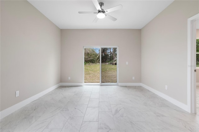 empty room featuring ceiling fan