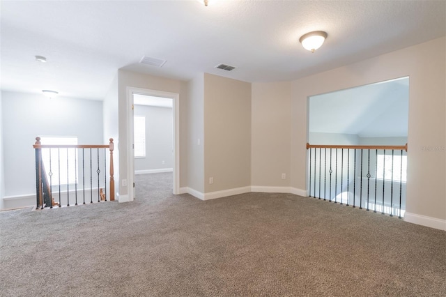 carpeted empty room featuring a wealth of natural light