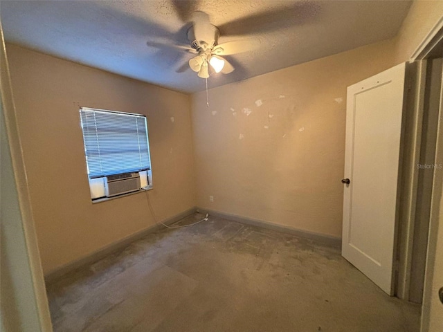 empty room with cooling unit and ceiling fan