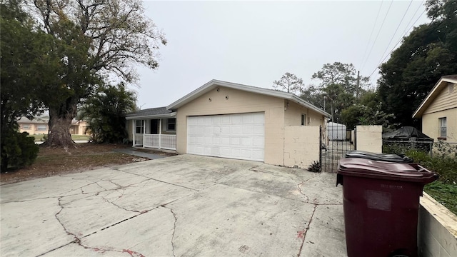 view of home's exterior featuring a garage