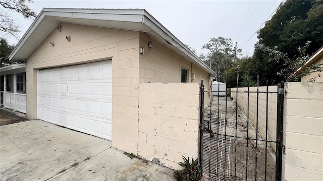 view of garage