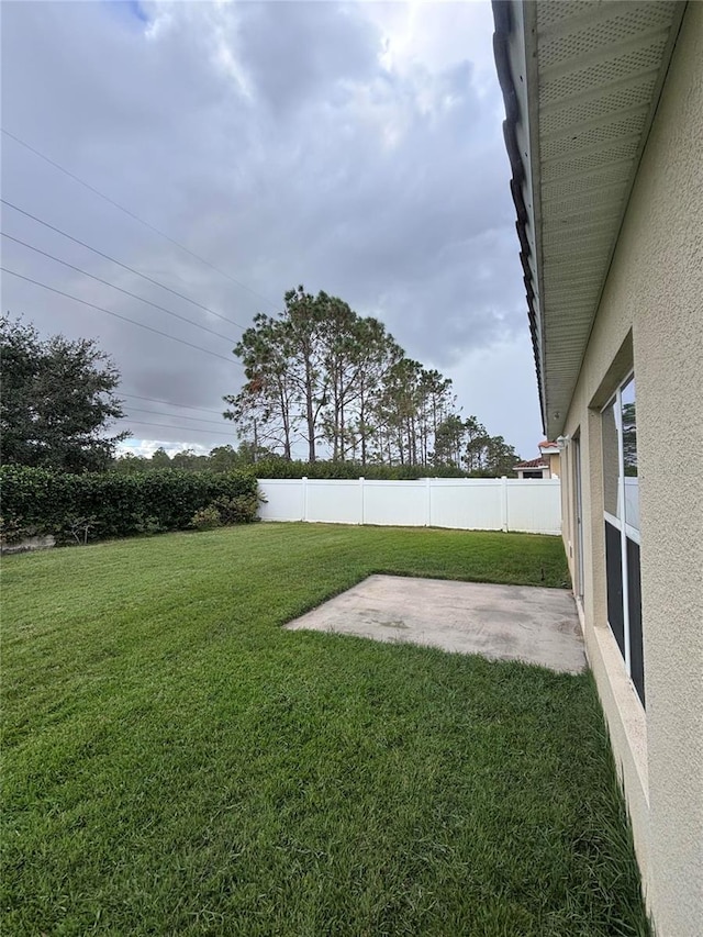 view of yard featuring a patio area