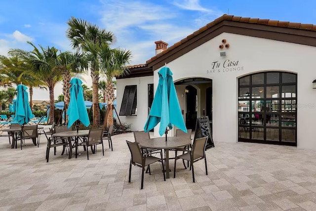 view of patio / terrace featuring french doors