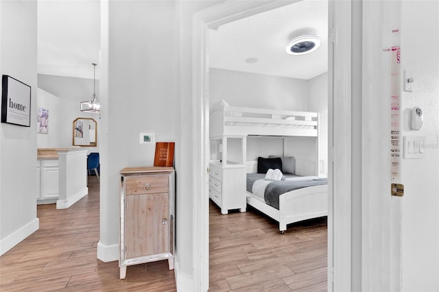 bedroom featuring light hardwood / wood-style flooring