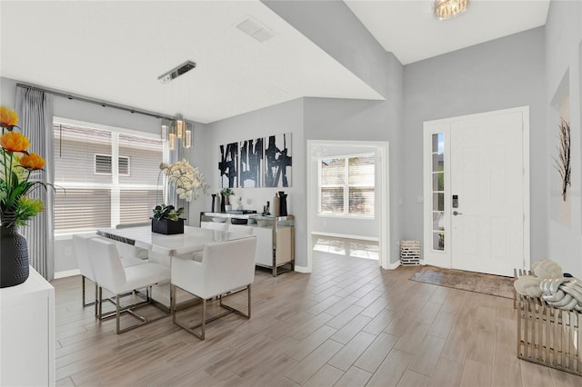 dining area featuring light hardwood / wood-style floors