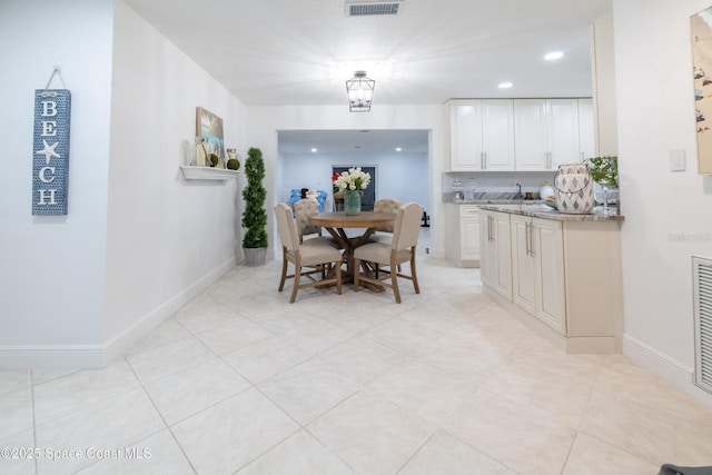 view of tiled dining area