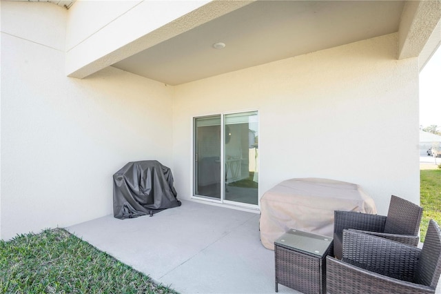 view of patio with grilling area