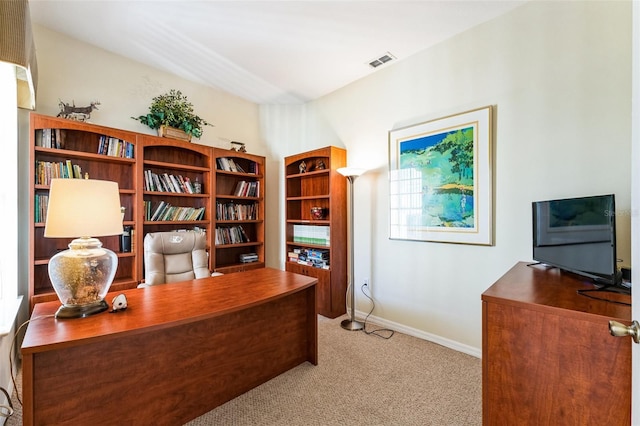 office space featuring light colored carpet