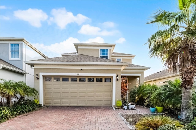 view of front of home with a garage