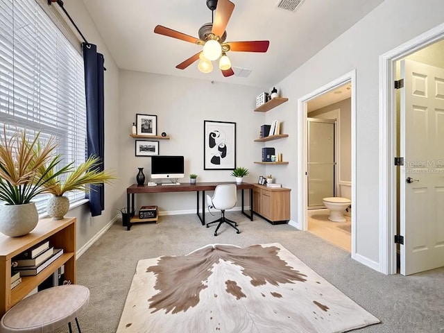 411 Old Farm Ln, Winter Springs, FL 32708 - office space featuring light colored carpet, baseboards, and ceiling fan