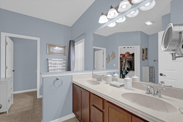 bathroom featuring vanity and tile patterned floors