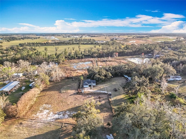 aerial view with a rural view