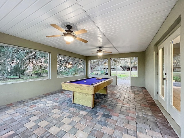 game room featuring pool table