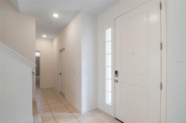 view of tiled foyer entrance