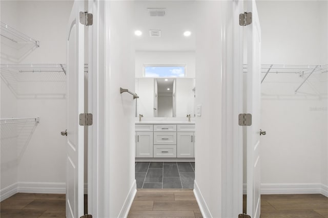 walk in closet featuring sink