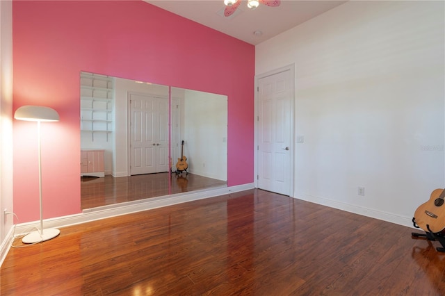 unfurnished bedroom with wood-type flooring