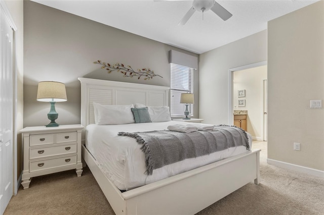 1494 Moon Valley Dr, Davenport, FL 33896 - bedroom featuring carpet flooring, connected bathroom, and a ceiling fan