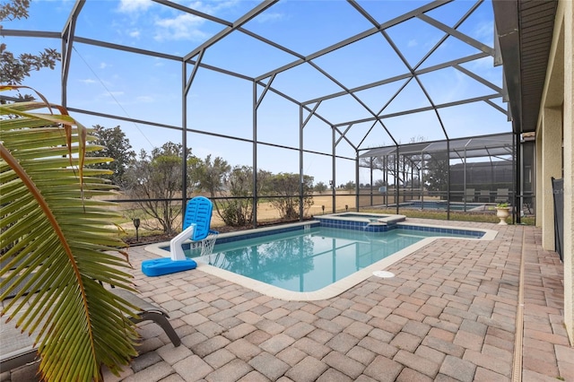 1494 Moon Valley Dr, Davenport, FL 33896 - view of pool featuring a patio, a pool with connected hot tub, and a lanai