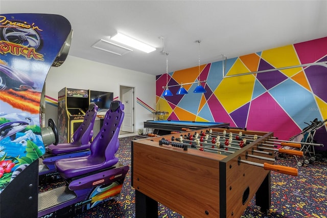 1494 Moon Valley Dr, Davenport, FL 33896 - rec room featuring attic access and carpet flooring
