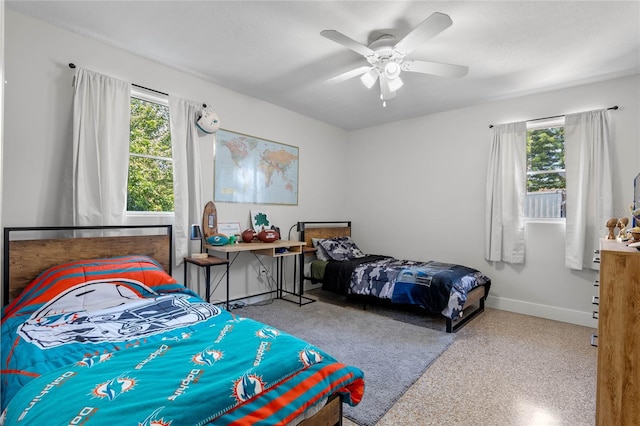 bedroom with ceiling fan