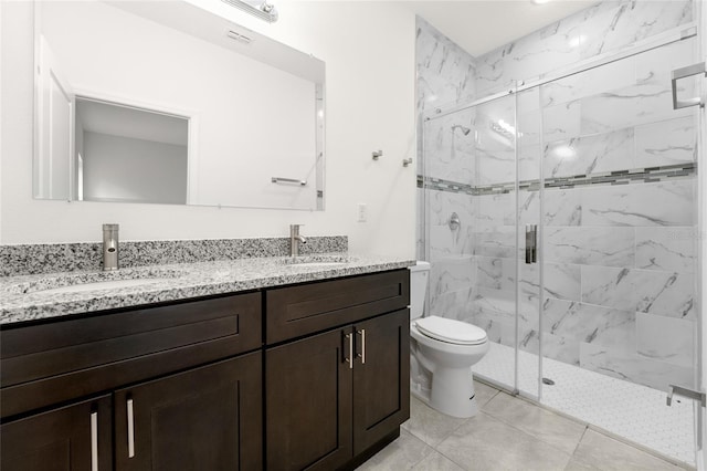 3268 W Montgomery Ln, Citrus Springs, FL 34433 - full bath featuring a marble finish shower and double vanity