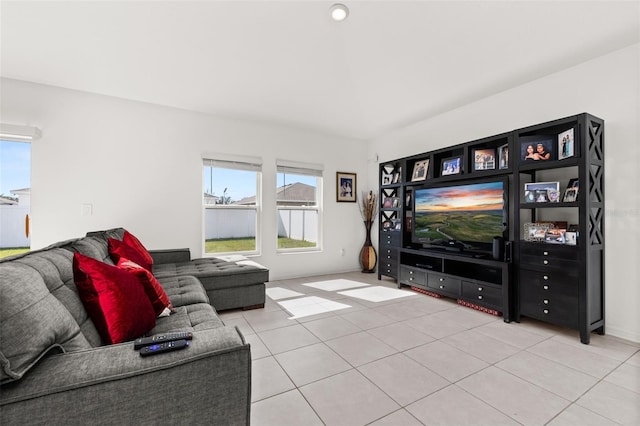 view of tiled living room