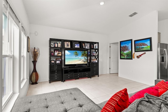 view of tiled living room