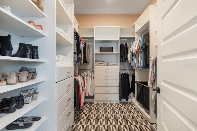 view of walk in closet