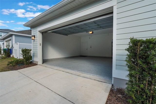 view of garage